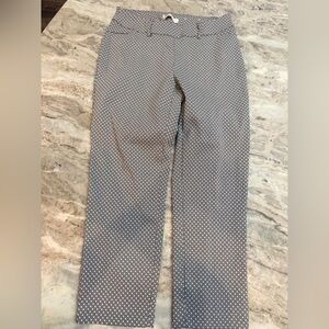 Cato Womens Size 4 Printed Work Pants Black White Geometric Straight Leg